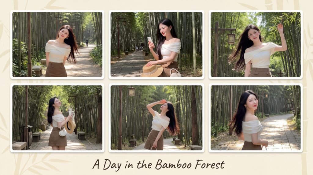 Ảnh cận cảnh khuôn mặt mẫu có làn da căng bóng kiểu Hàn Quốc để ghép vào prompt Trúc Lâm Cổ Tự